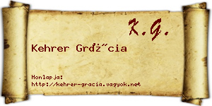 Kehrer Grácia névjegykártya